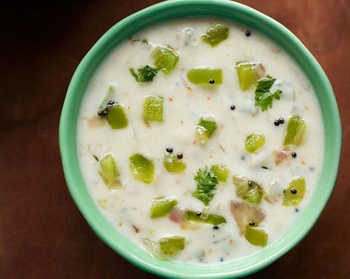 Capsicum Or Bell Pepper Raita Recipe