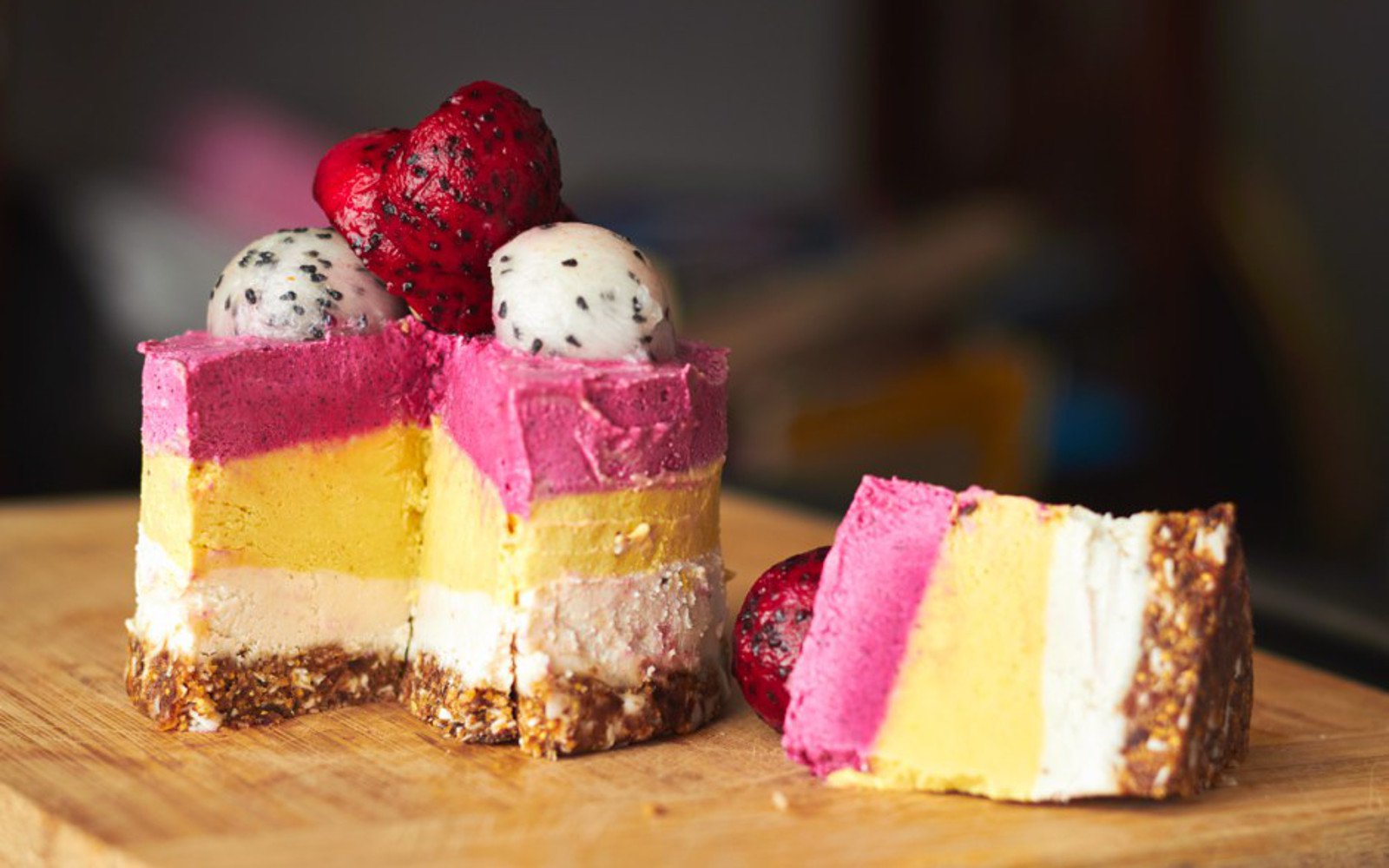 Dairy-free 5 Layer Coconut Dragon Fruit Ice Cream Pie Recipe