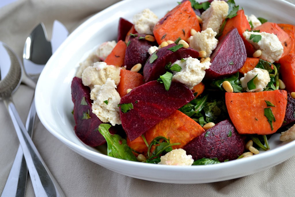 Feta, Baby Kale And Beet Fattoush Recipe